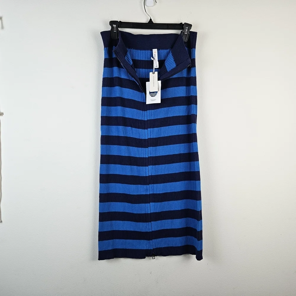 Anthropologie Daily Practice Striped Knit Midi Skirt Size L NWT